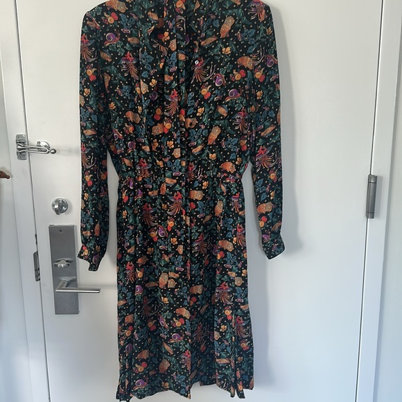 Anna Di Rossi Vintage Black Silk Long Sleeve Midi Dress - Picture 5 of 5